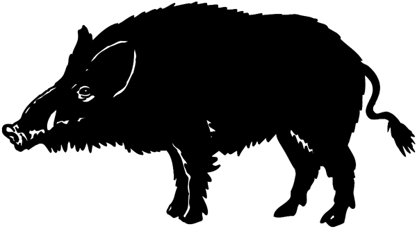 Boar in silhouette vinyl sticker. Customize on line.      Animals Insects Fish 004-1017  